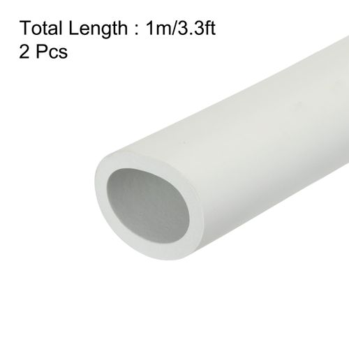 sourcing map 2pcs 3.3ft Pipe Insulation Tube 1 1/4 inch(32mm) ID 44mm OD Foam Tubing for Handle Grip Support, White
