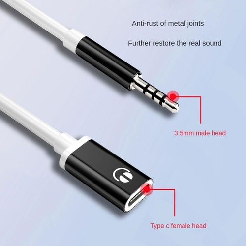 Silver 3.5mm Male to TypeC Female Audio Cable Cord 3.5mm Analog Cable Converter Earphone Adapter with MP3 Players, CD Players, Laptops, Tablets, Earbuds and Accessories,Cables,Home Audio Accessories
