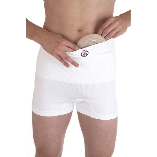Comfizz Unisex Ostomy/Post Surgery Support Boxers | Level 2/Medium Support | High Rise Waist (Black, S/M)