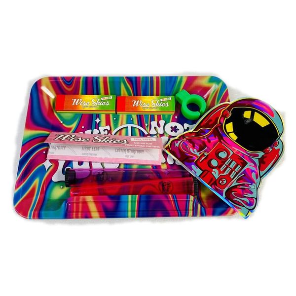 Rainbow Space Man Tray Set Rolling Paper Rolling Tip Doob Tubee