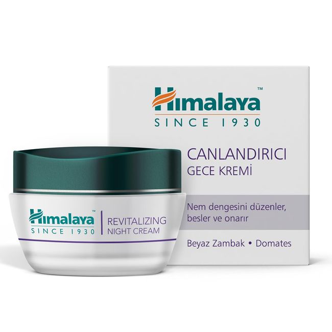 Himalaya Herbals Canlandırıcı Gece Kremi, Yüz Kremi, Beyaz Zambak, Domates, Buğday Tohumu Yağı, Nemlendirici, Hipoalerjenik, Tüm Ciltler 50 ml