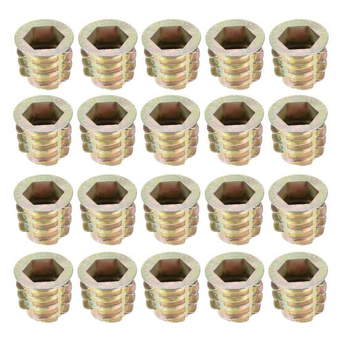 uxcell Insert Nut, Hex Socket, Zinc Alloy, M10, Length 0.6 inches (15 mm), Pack of 20
