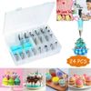 24 Pc Cake Icing Piping Nozzle Decorating Tips Baking Cooking Holidays Stainless