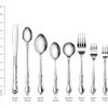 Stainless Steel Dinner Fork Set - 7.2-Inch, Rose Pattern, Set of 12