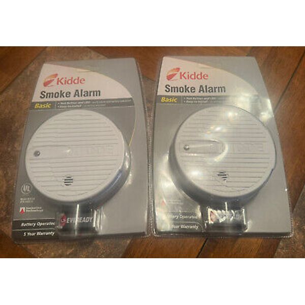 2x Kidde Basic Smoke Alarm Model #0915K (440374) Battery Operated & Included