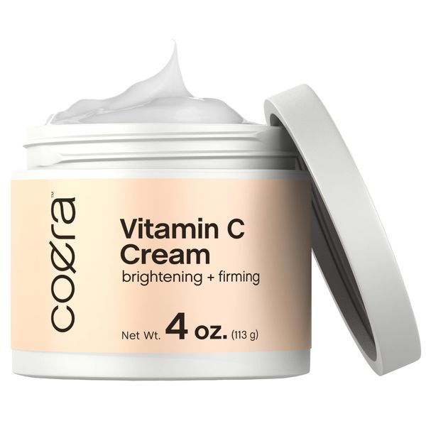 Vitamin C Cream | Brightening + Firming Formula | 4oz | Free of Parabens, SLS & Fragrances | Dark Spot Masker for Face, Skin & Eyes