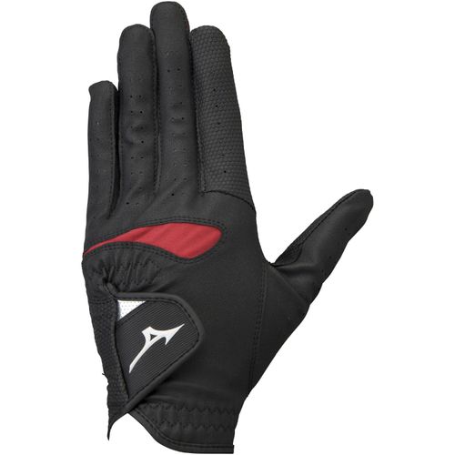 Mizuno 5MJML253 Golf Gloves, Confit Grip, Men's, Left Hand, Synthetic Leather/Artificial Leather + Silicone Print Processing/Synthetic Leather Black/Red, 8.3 inches (21 cm)