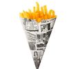 chip cone PACK 50 DISPOSABLE THICK PAPER - NEWSPAPER PRINT (CE230)