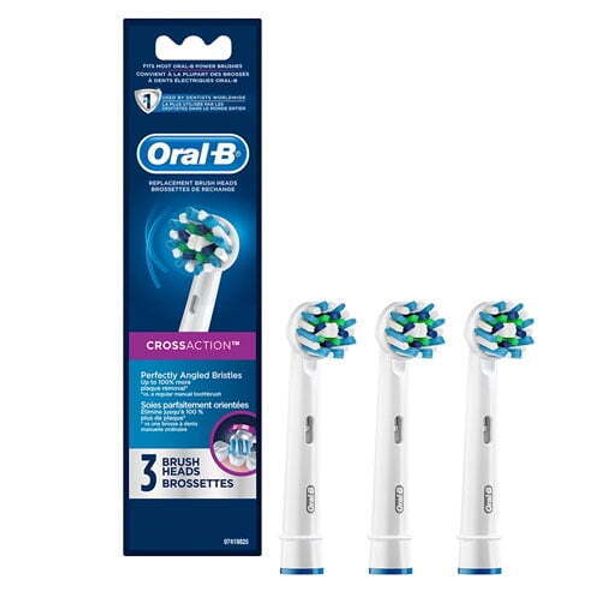 Oral-B Cross Action Electric Toothbrush Replacement Brush Heads Refill, 3 Count