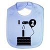 I Am One 1st Birthday Funny Feeding Bib Present Blue