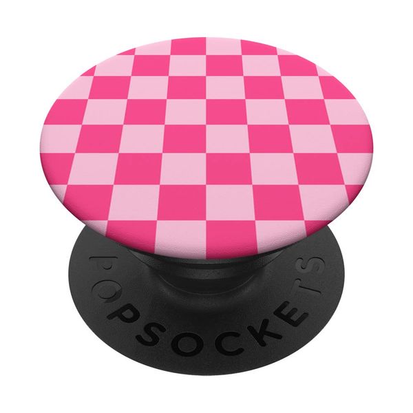 Pink Checkered Checked Pattern Check Design #246 PopSockets Swappable PopGrip