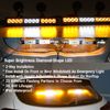 2-IN-1 Amber White LED Emergency Warning Strobe Light Bar Dash Traffic Advisor