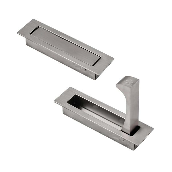 ZelongChen 2Pcs Sturdy Flush Mount Door Pulls Useful Metal Pocket Door Handle Smooth Concealed Embedded Door Pulls for Drawer,Wardrobe