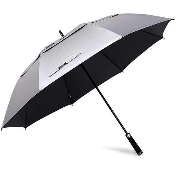 G4Free 62 Inch UV Protection Golf Umbrella Auto Open Vented Double Canopy Oversize Extra Large Windproof Sun Rain Umbrellas