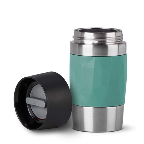 Emsa N21603 Travel Mug Compact Thermal / Insulated Mug Stainless Steel 0.3 Litres 3 Hours Hot 6 Hours Cold BPA Free 100% Leak-Proof Dishwasher Safe 360° Drinking Opening Green