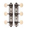 Golden Age Restoration Tuners for Solid Peghead Guitar with Bell-end, Relic Nickel with Matte Cream Knobs