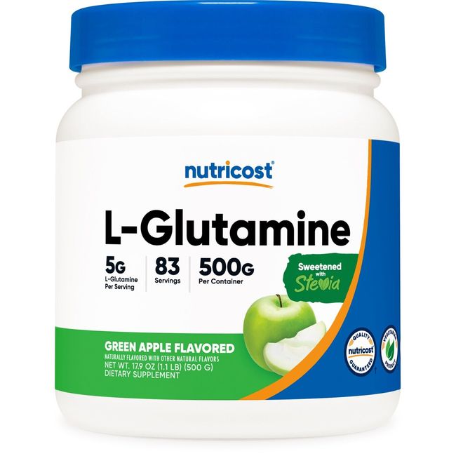 Nutricost L-Glutamine Powder Supplement (Green Apple) (82 Servings) (Stevia)