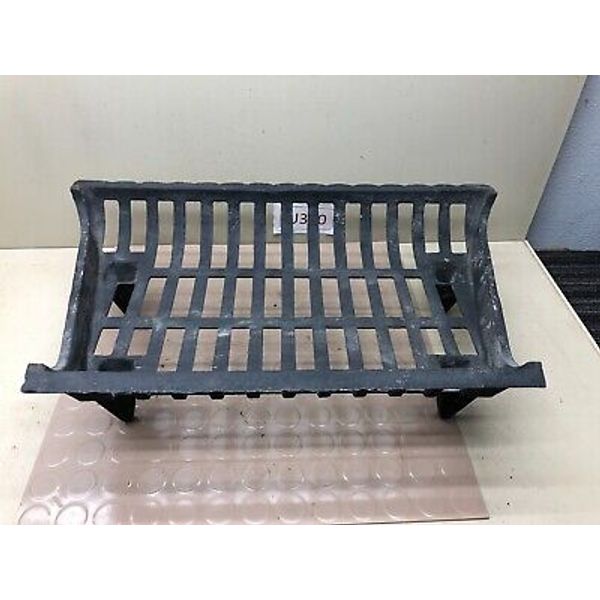 24" Black Painted Cast Iron Fireplace Grate