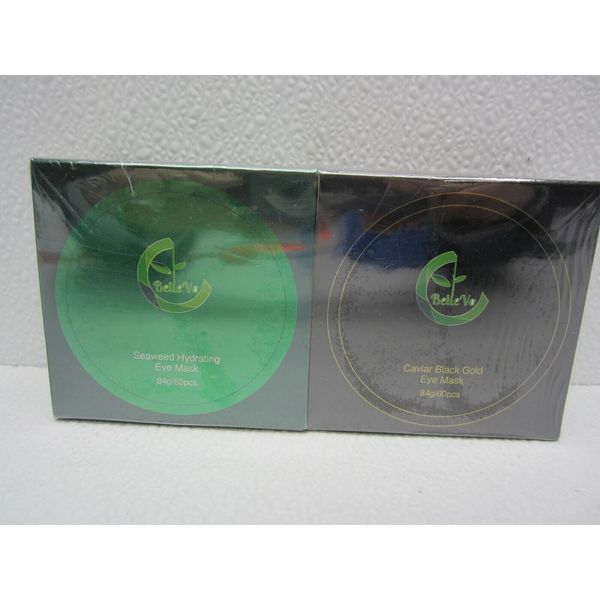 2 PACK - Black Gold Caviar Eye Mask & Seaweed Hydration Eye Mask Patch 60 PCS EA