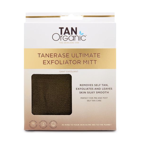 TanOrganic Body Exfoliating Glove Tan Erase Mitt for Self Tan Fake Tan Dead Skin Removal