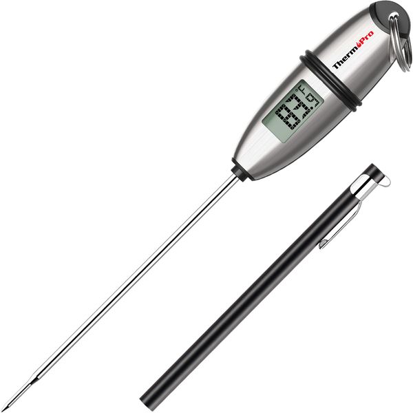 ThermoPro TP-02S Instant Read Meat Thermometer Digital Cooking Food Thermometer with Super Long Probe for Grill Candy Kitchen BBQ Smoker Oven Oil Milk Yogurt Temperature