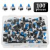 BGTXINGI 100pcs 6 Pin DPDT Self-locking Power Micro Push Button Switches 8mmx8mm