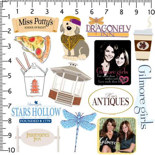 Gilmore Girls 200ct Vinyl Large Deluxe Stickers Variety Pack - Laptop, Water Bottle, Scrapbooking, Tablet, Skateboard, Indoor/Outdoor