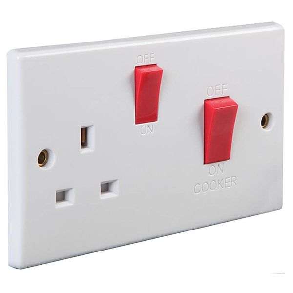 Cooker Control Switch, 13A Socket Curve, Switch & Socket Ranges Qty X 1