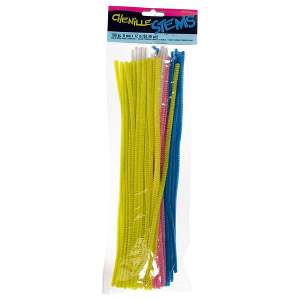 Craft County 100 Pack of 6MM Chenille Stems – Pipe Cleaners – DIY Projects and Decorations – ’s Crafts – Classroom and Home Art – Variety of Packs