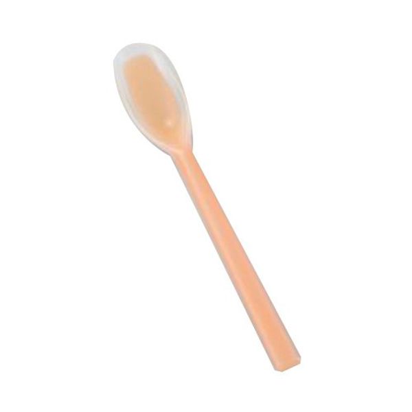 Saito Industry Soft Rubber Spoon, Silicone, One Piece Type, Orange, Deep Flat Type