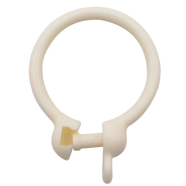 C.M. Shower Curtain Rings, Opening, Sliding Rings, Inner Diameter: 1.3 inches (34 mm), Curtain Rings, Plastic, White, Set of 20