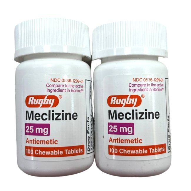 Rugby Meclizine 25mg NON-DROWSY 100ct Cherry Chews ( 2 pack ) ^