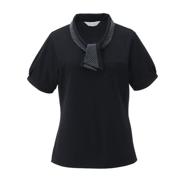 [KARCY ENJOY] ENJOY ESP404 FRENCHDOT Scarf Polo Shirt, Black, M