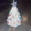 7.5 in ceramic light up Christmas tree With 2 Light Settings 4 Hour Timer Option