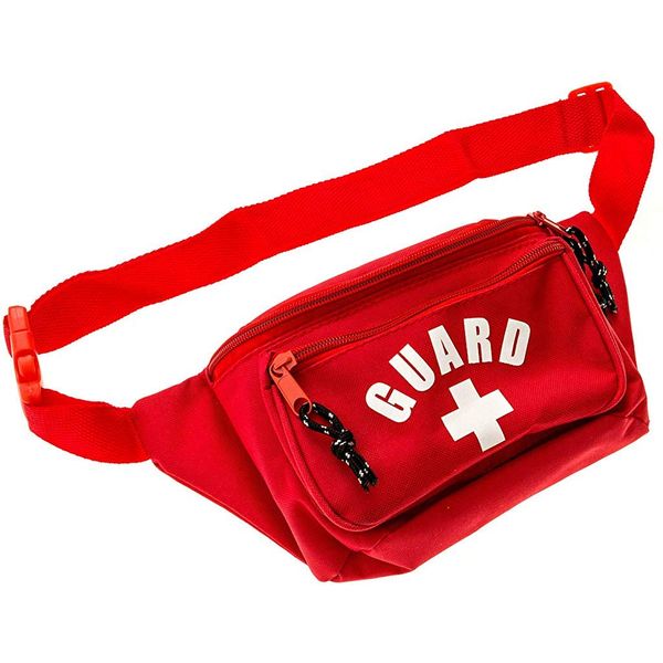 BLARIX Guard Fanny Pack Hip Pack Waist Bag 3 Pockets (Red)