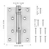 OUNONA Heavy Duty Automatic Self Closing Spring Hinges Stainless Steel Door Hinge