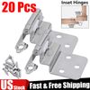 20PCS 3/8"Inset Kitchen Cabinet Hinges Self Closing Face Mount Cupboard Hinges