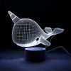 Narwhal 3D Optical Illusion Night Light, Touch Control, LED 7 colour Options