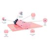 Oxford, Rectangular Pencil Case Kangoo with Rubber 22cm Pink