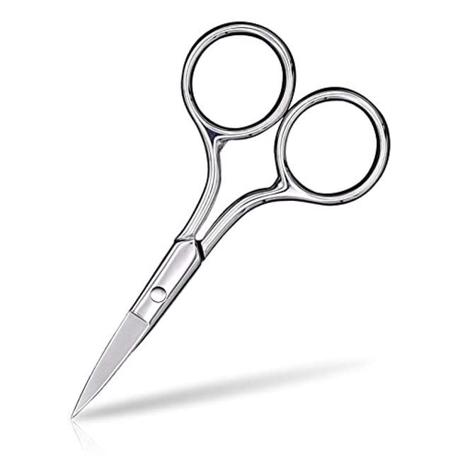 Stainless Steel Rounded Tip Nose Hair Scissors, Eyebrow, Mustache,  Sideburn, Safe Rounded Tip Beauty Scissors