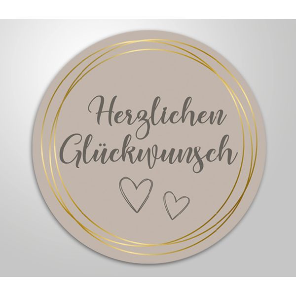 48x hochwertige Etiketten "Herzlichen Glückwunsch" hohe Klebekraft 4cm Aufkleber rund