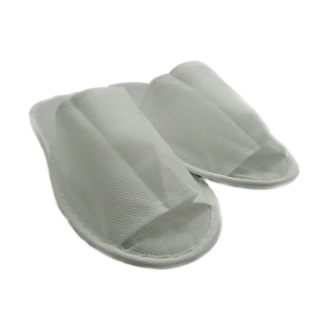 "Bulk Purchase 10 Pairs" Disposable Non-woven Slippers, White (White)