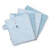 Pippi Burp Cloths, Cloth Nappies, Muslin Nappies Set of 4 Made of Organic Cotton (Light Blue), blue