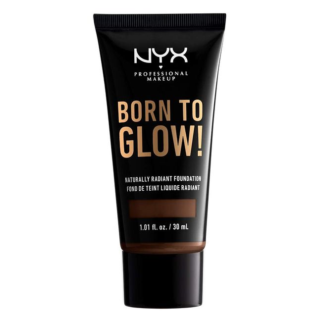 NYX PROFESSIONAL MAKEUP Born To Glow Naturally Radiant Foundation, Medium Coverage - Chestnut