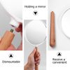 Frcolor Hand Mirror, Hand Mirror, Wooden Handle, Makeup Mirror, Handheld Salon, Barberboard, Beauty Salon, Home Makeup Tool