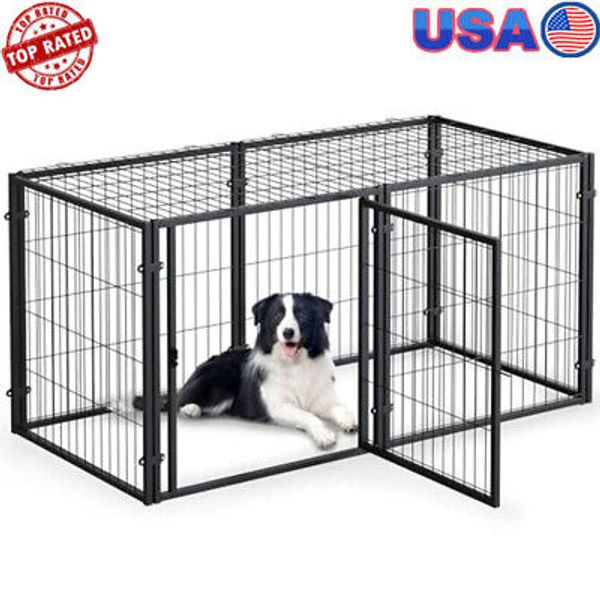 Heavy Duty Dog Crate Kennel XL 48" Large Steel Puppy Pet Playpen Against Rust US