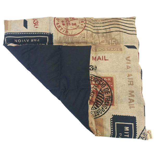 Textil FreWe Grain Cushion Cotton Various Designs Approx. 42 x 36 cm 12 Chambers (Globetrotter/Midnight Blue)