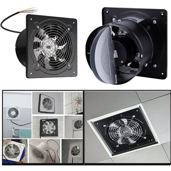 US 8'' Exhaust Fan Ventilation Extractor Fan Wall-Mounted Blower Anti-backflow #