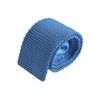 THE COTTON LONDON DIAGONAL WEAVE PLAIN KNITTED TIE – NAVY