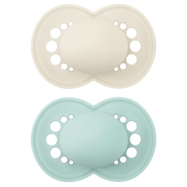 MAM Original Matte Pacifier (1 Sterilizing Pacifier Case), 6 Plus Months, Unisex Baby Pacifier, Best Pacifiers for Breastfed Babies, 6-16 Months (Pack of 2)